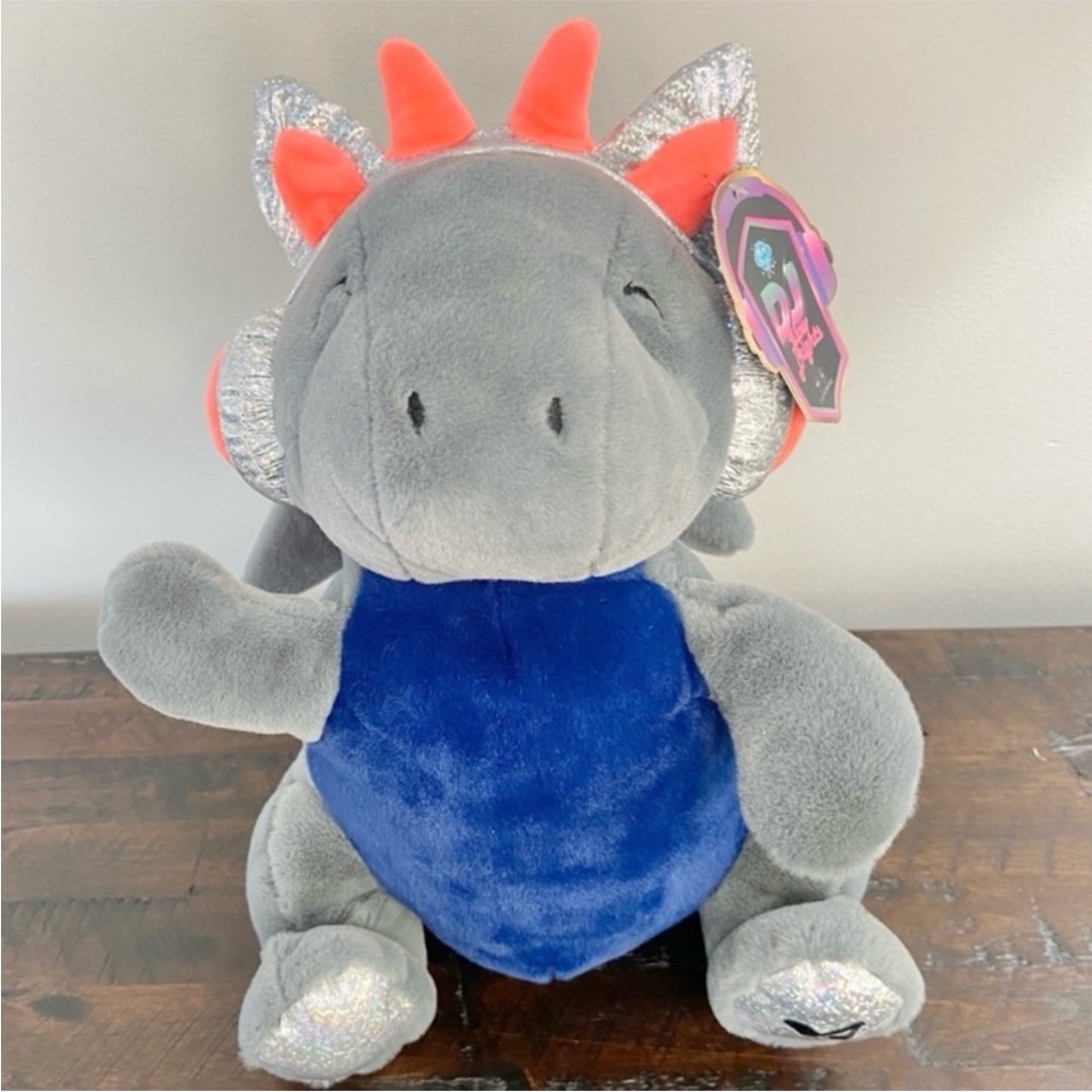 FAO Schwarz Glow Brights Plush with Lights and Sounds 13" DJ Dragon NEW
